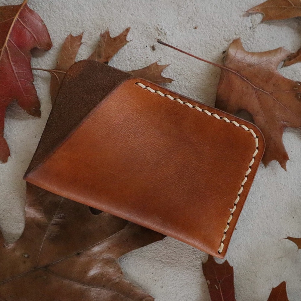 Tan Leather Wallet with Money Clip